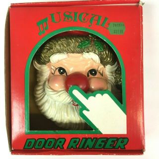 Vintage Santa Claus Musical Door Bell Nose Ringer Battery Operated