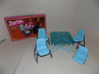 Vintage 1978 Mattel Barbie Dream Furniture 2475 Dining Table & Chairs & Box