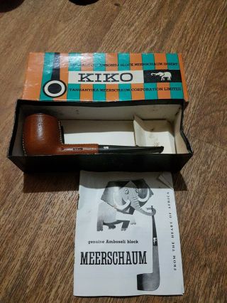 Vintage Kiko Leather Covered Tanganyikan Meerschaum Estate Pipe,  Boxed.