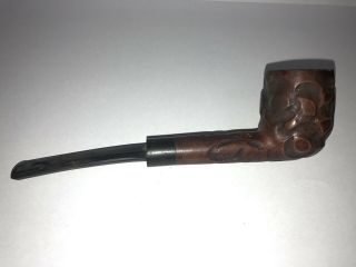 Estate Vintage Darby Imported Briar Tobacco Pipe Smoking Italy Carved Detail