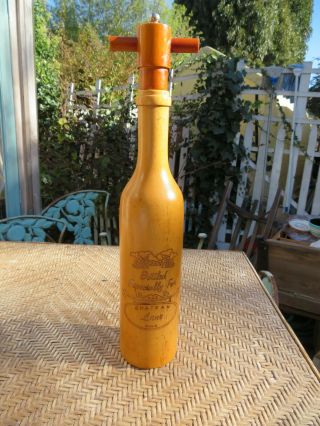 Vintage Chateau Lane Wine Bottle Wooden Pepper Mill Grinder