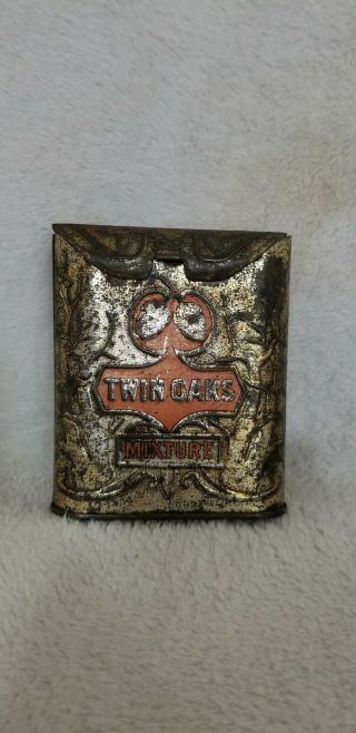Vintage Twin Oaks Tobacco Mixture Pocket Tin Can