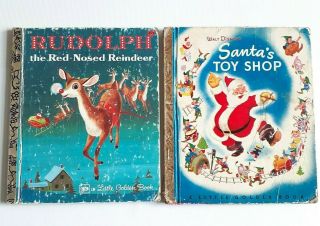 Vintage Little Golden Book Christmas Set: Santa 
