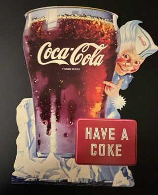 Vintage 1993 Coca Cola Sprite Boy Have A Coke Stand Up Sign Greeting Card