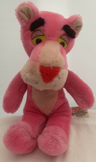 Vintage 1980 11 " Pink Panther Plush Doll United Artist Mighty Star No Stains Euc