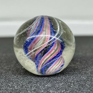 Antique Vintage.  88 " Rare German Divided Ribbon Core Swirl Handmade Glass Marble