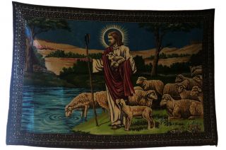 Large Vintage Religious Jesus Tapestry