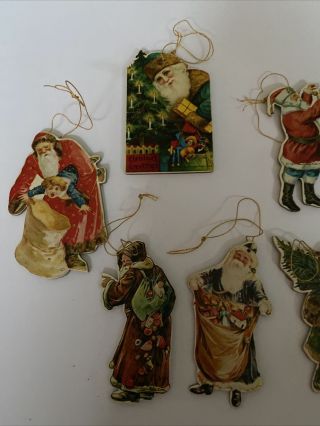 Vintage 1977 Merrimack 12 Die Cut Cardboard Santa Claus Christmas Tree Ornament 3