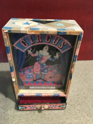 Vintage Circus Dancing Clown Toy Music Box Pierrot de Pierre Koji Murai c.  1977 2
