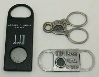 3 Vintage Advertising Cigar Cutters Cutter Dunhill Old Ben Coal Is Clauss
