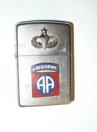 Zippo Cigarette Lighter 82nd Airborne Division Paratrooper Us Army Wings F/13