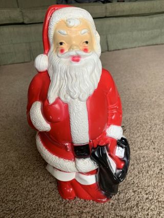 Vintage Empire Blow Mold 1968 Santa Claus With Light 13 Inch