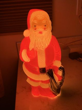 Vintage Empire Blow Mold 1968 Santa Claus With Light 13 Inch 2