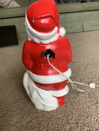 Vintage Empire Blow Mold 1968 Santa Claus With Light 13 Inch 3