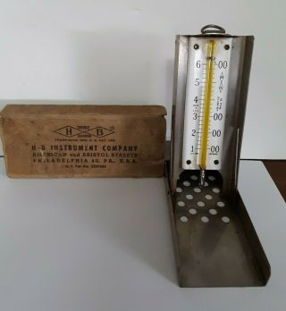 Vintage H - B Instrument Metal Oven Thermometer Made In Usa 9760