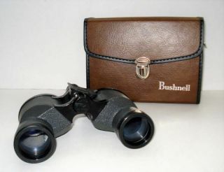 Vtg Bushnell Binoculars 7 X 35 Wide Angle 500 Ft Sportview W/ Leather Case