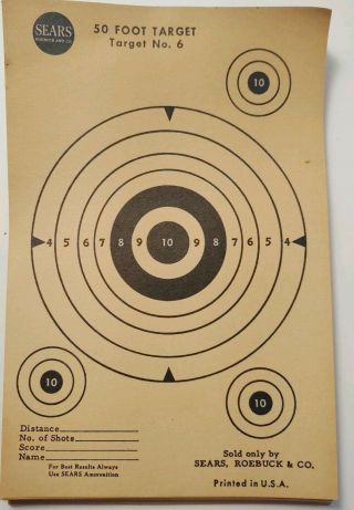56 Loose Vintage Sears And Roebuck 50 Foot Paper Targets No 6 Bb Gun/rifle