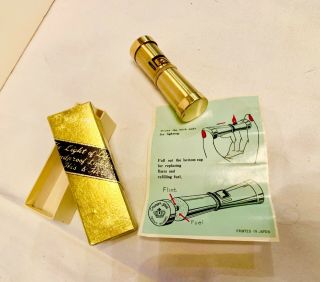 Vintage Pacton Gold Squeeze Lipstick Lighter Made In Japan