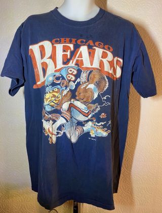 Vintage Mens Chicago Bears Nfl Shirt Large Single Stitch 1988 Jack Davis Rare Xl