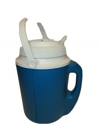 Vtg Rubbermaid Insulated 1 Gal Blue Water Jug 1524 - Top Handle - Swivel Spout