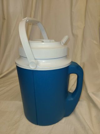 Vtg Rubbermaid Insulated 1 Gal blue Water Jug 1524 - Top Handle - Swivel Spout 2