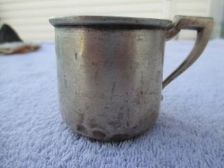 Vintage Sterling Silver Baby Cup Gold Washed Inside,  Dents And Dings 47 Grams