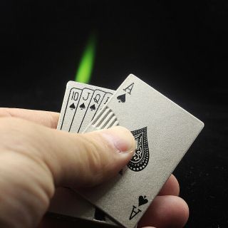 Playing Cards Cigar Torch Butane Lighter Windproof Cigarette Flame Refillable