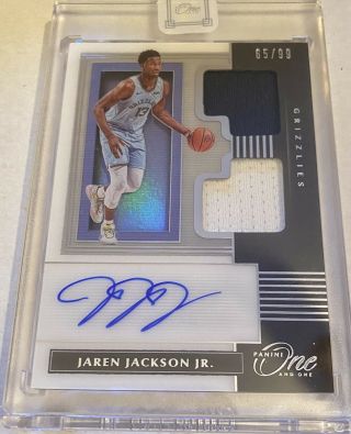 2019 - 20 Panini One And One Jaren Jackson Jr Patch Auto 65/99 Grizzlies