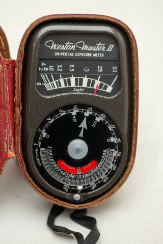 Vintage Weston Master Ii Universal Exposure Light Meter 735 W/ Leather Case