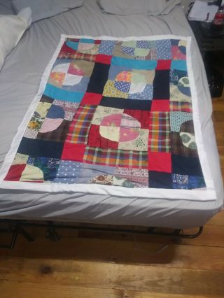 Vintage Handmade Throw Or Childs Quilt