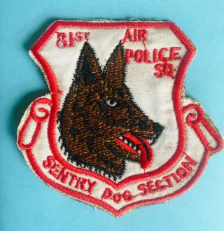 Vintage Usaf Patch 81st Air Police Squadron,  Sentry Dog Section,  Military Patch
