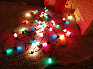 Vintage Christmas Lights C7 Bulbs All Set Of 25