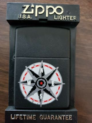 Vintage Zippo Marlboro Country Compass Cigarette Lighter Made In Usa Black 1997