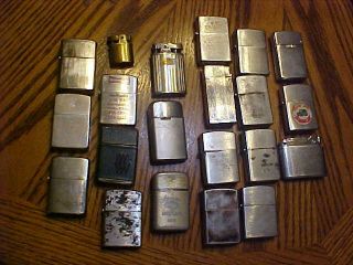 21 Old Vintage Cigarette Lighters - Parts Only - No Zippo