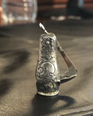 70 Vintage Ornate Sterling Silver Tear Drop Cigar Cutter