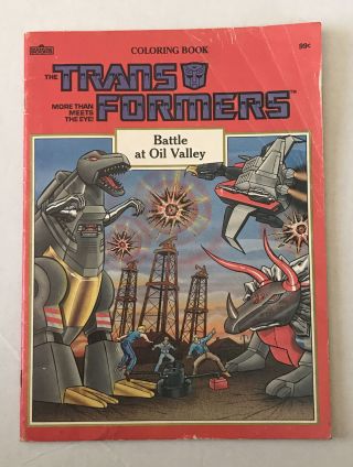 Transformers Battle At Oil Valley Coloring Book Vintage Marvel 1986