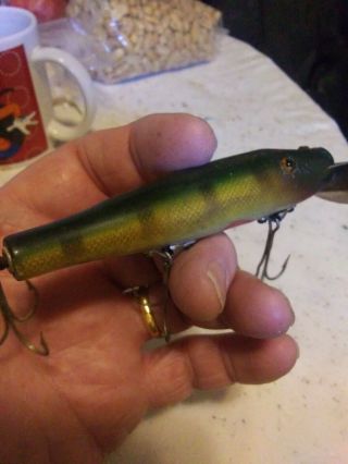 Creek Chub Glass Eyed Pikie Vintage Fishing Lure 4 1/2 
