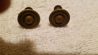 Two Vintage Brass Petite Cabinet Knobs