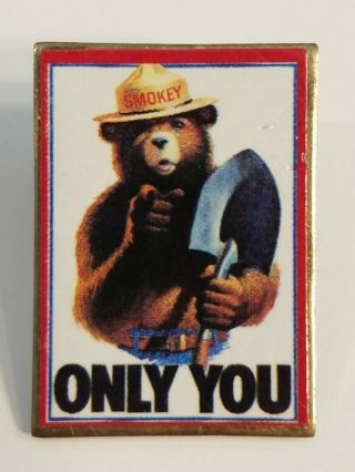 Vintage Us Forest Service Nps National Park Smokey Bear Only You Enamel Hat Pin