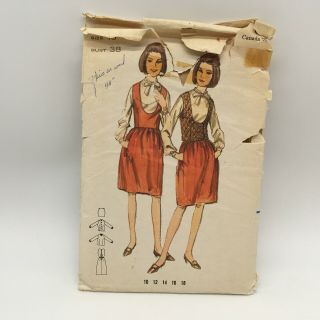 Vintage Butterick 3648 Sewing Pattern/ Uncut/ Jumper,  Weskit & Blouse Size 18