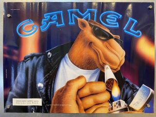 Vintage 1996 Joe Camel Cigarettes Tobacco Poster Store Window Advertising Rjr