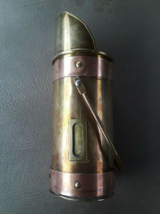 Vintage Copper And Brass Fireplace Match Stick Holder