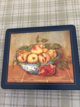 Vintage Lady Clare Hardboard Heat Resistant Placemats Fruit Bowl Scenes.