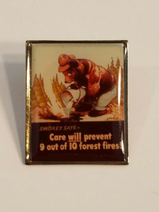 Vintage Us Forest Service Nps Smokey Bear Care Will Prevent Fires Union 65 Pin