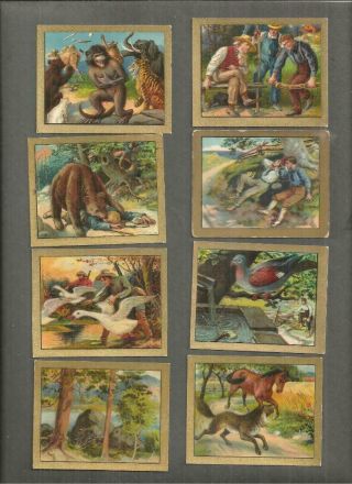 1890 Tobacco Cards FABLE SERIES TURKISH TROPHIES CIGARETTES 24 Cards & Duplicate 2