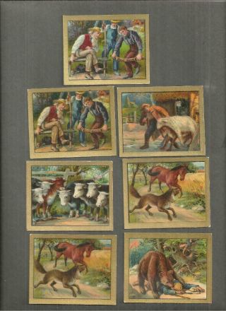 1890 Tobacco Cards FABLE SERIES TURKISH TROPHIES CIGARETTES 24 Cards & Duplicate 3