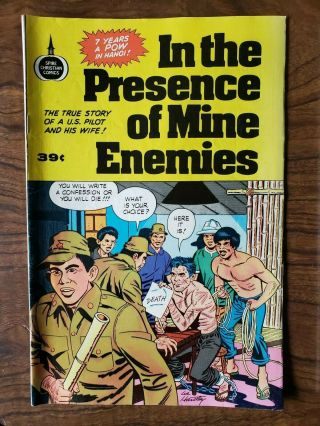 In The Presence Of Mine Enemies $0.  39 Cover Price Spire Christian Comics Vintage