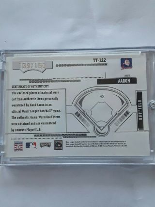 Hank Aaron 2005 Playoff Absolute Memorabilia Tools Of The Trade Game TT - 122 2