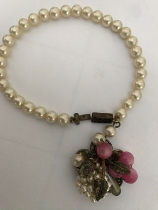 Antique Peral Braclet With Drop Charm Very Unique