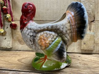 Vintage Maurice Of California Pottery Turkey Planter Figurine Usa 1976
